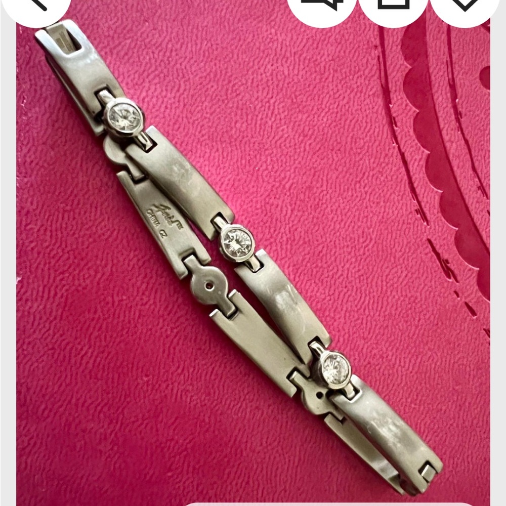 Vintage Speidel Stainless Steel  diamoneque  bracelet 7.5